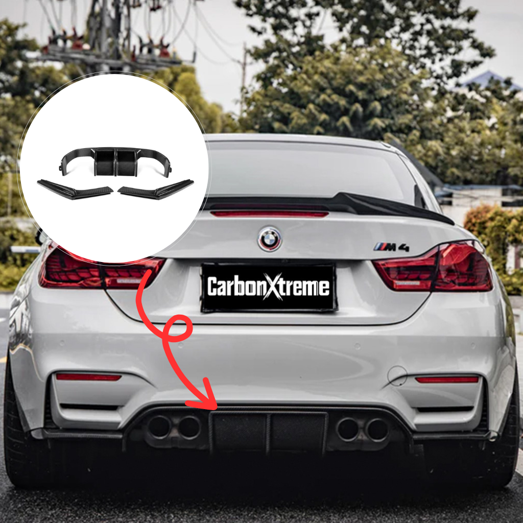 CarbonXtreme BMW M3 F80 M4 F82 V Style Carbon Fiber Rear Diffuser