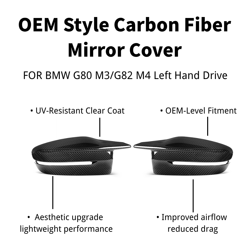 CarbonXtreme BMW M3 G80 M4 G82 Carbon Fiber Mirror Cover OEM Style Left Hand Drive