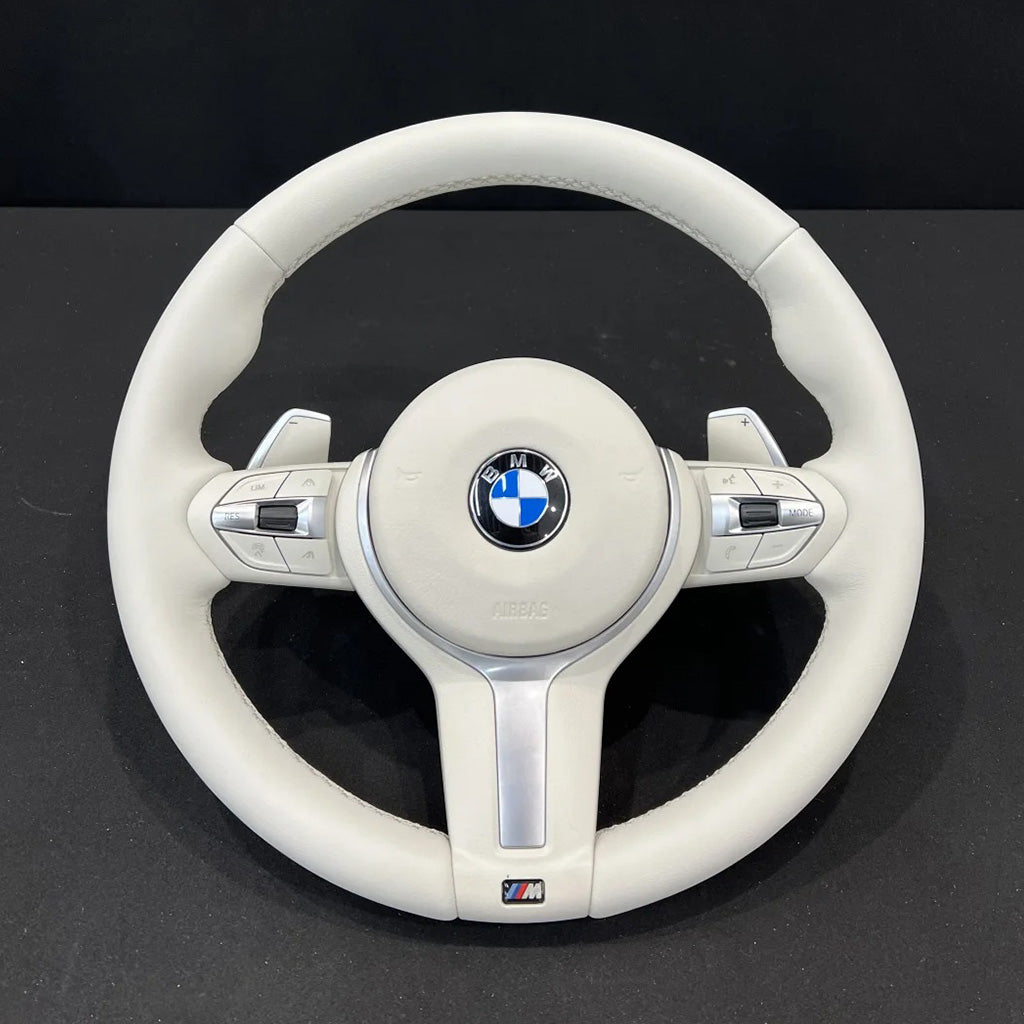 CarbonXtreme BMW Pure White Nappa Leather Steering Wheel