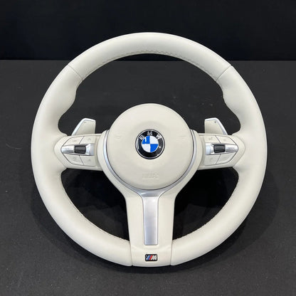 CarbonXtreme BMW Pure White Nappa Leather Steering Wheel