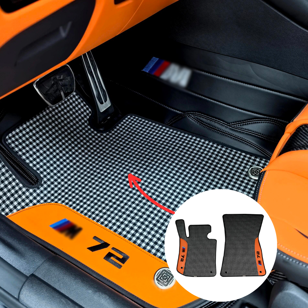 CarbonXtreme Custom Floor Mat Set Houndstooth style