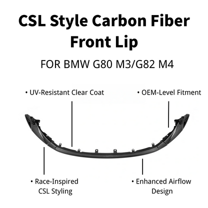 BMW G80 M3 G82 M4 CSL Style carbon fiber front lips by CarbonXtreme
