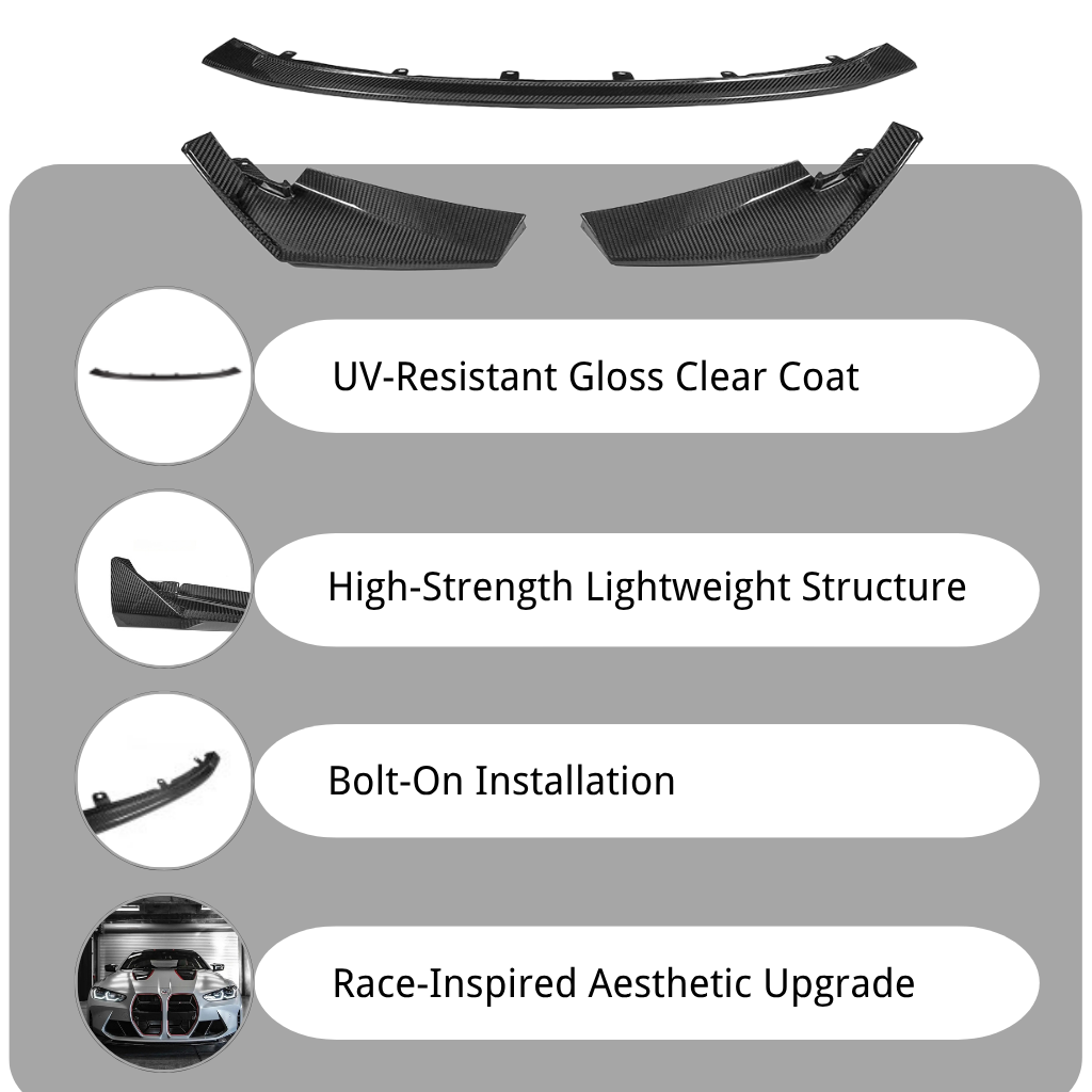 BMW G80 M3 G82 M4 CSL Style carbon fiber front lips by CarbonXtreme
