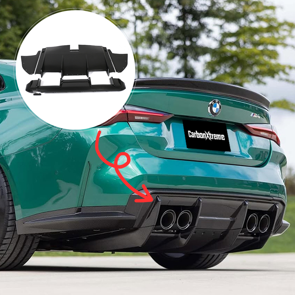 BMW G80 M3 G82 M4 exclusive CarbonXtreme carbon fiber rear diffuser with rear lip
