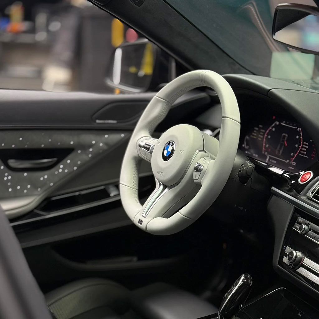 CarbonXtreme BMW Pure White Nappa Leather Steering Wheel