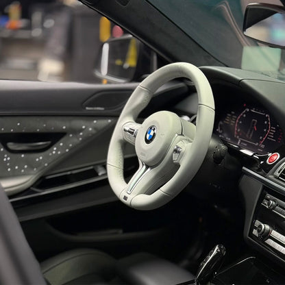 CarbonXtreme BMW Pure White Nappa Leather Steering Wheel