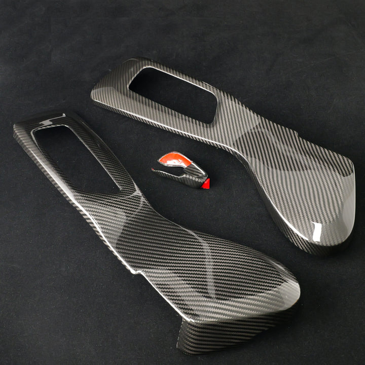 BMW carbon fiber gear selector cover and G87 M2 carbon fiber side seat cover pair packed and shipped to VA, United States