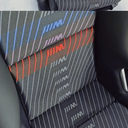 BMW M Carbon Bucket Seat Heritage Pattern FA5990 - M Material fabric, 100% Polyester, Imported from Germany (fabric detail)