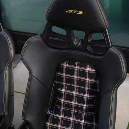 BMW M Carbon Bucket Seat Heritage Pattern FA8063 - Tartan fabric, 80% Wool 20% Nylon, Imported from Germany