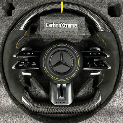 Mercedes Carbon Fiber Steering Wheel With Alcantara Grips