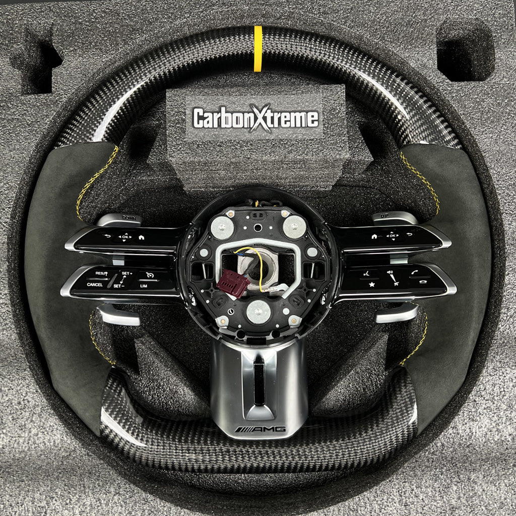 Mercedes Carbon Fiber Steering Wheel With Alcantara Grips