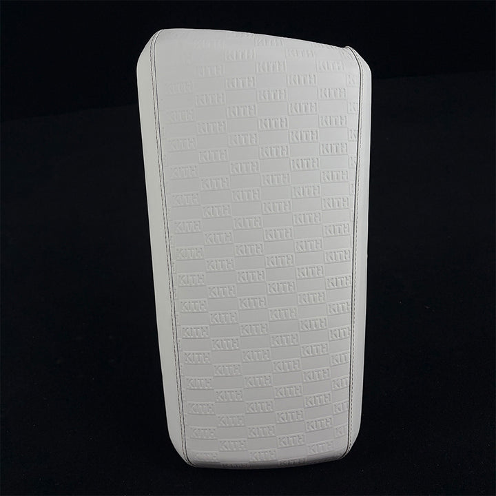BMW Merino leather center armrest cover in Silverstone White packed and shipped