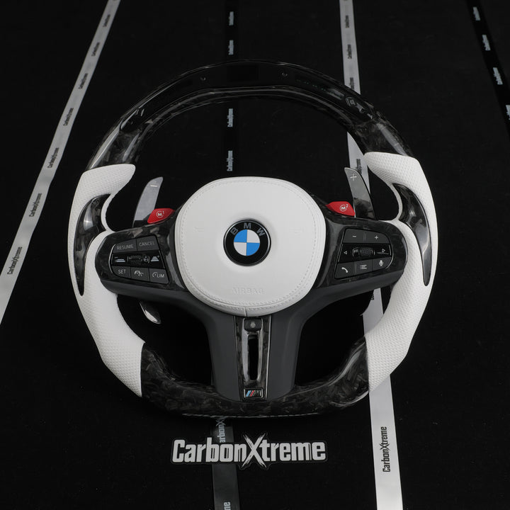 BMW G20 330i forged carbon fiber steering wheel with LED shift lights packed and shipped to Langley Township, Canada
