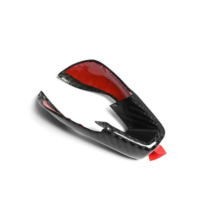 BMW carbon fiber gear selector cover shell profile view, gloss finish