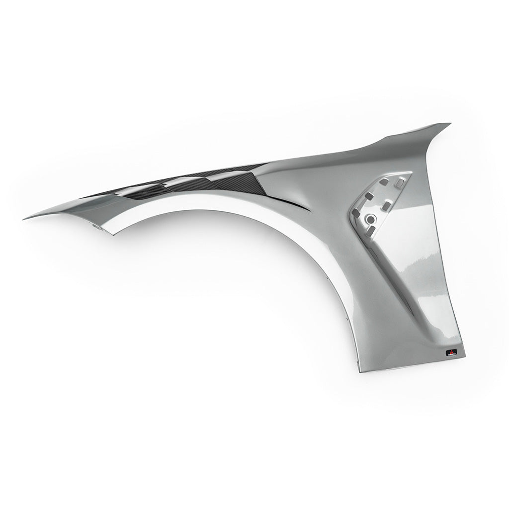 BMW G80 M3 AE Style carbon fiber front fender inner mounting side studio view