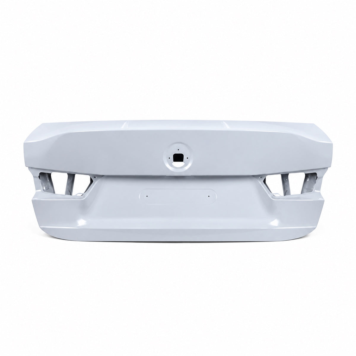 BMW G80 M3 CSL style trunk lid in paint-ready primer, rear view