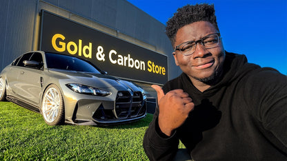 RAG beside his BMW G80 M3 in the video thumbnail