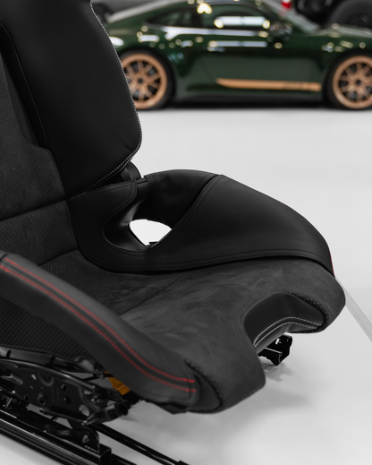 Porsche 911 GT3 992.2 bucket seat with bespoke bolster protector, folding mechanism, made in Germany