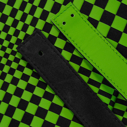 Porsche 992 black and green leather door pull strap material options