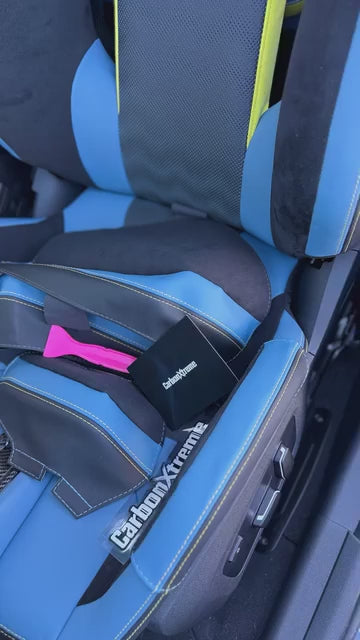 Load video: Sumith's Laguna Seca BMW G80 M3 Competition with CarbonXtreme carbon bucket seat protection